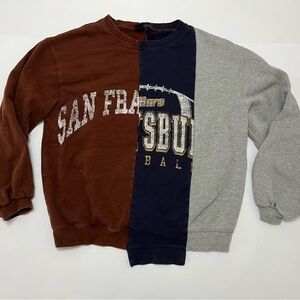 Urban outfitters football, Navy, and Gray Sweater